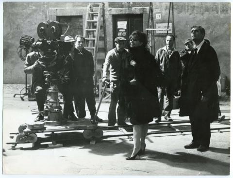 Piazza Umberto I - Riprese del film 8 1/2 di Fellini